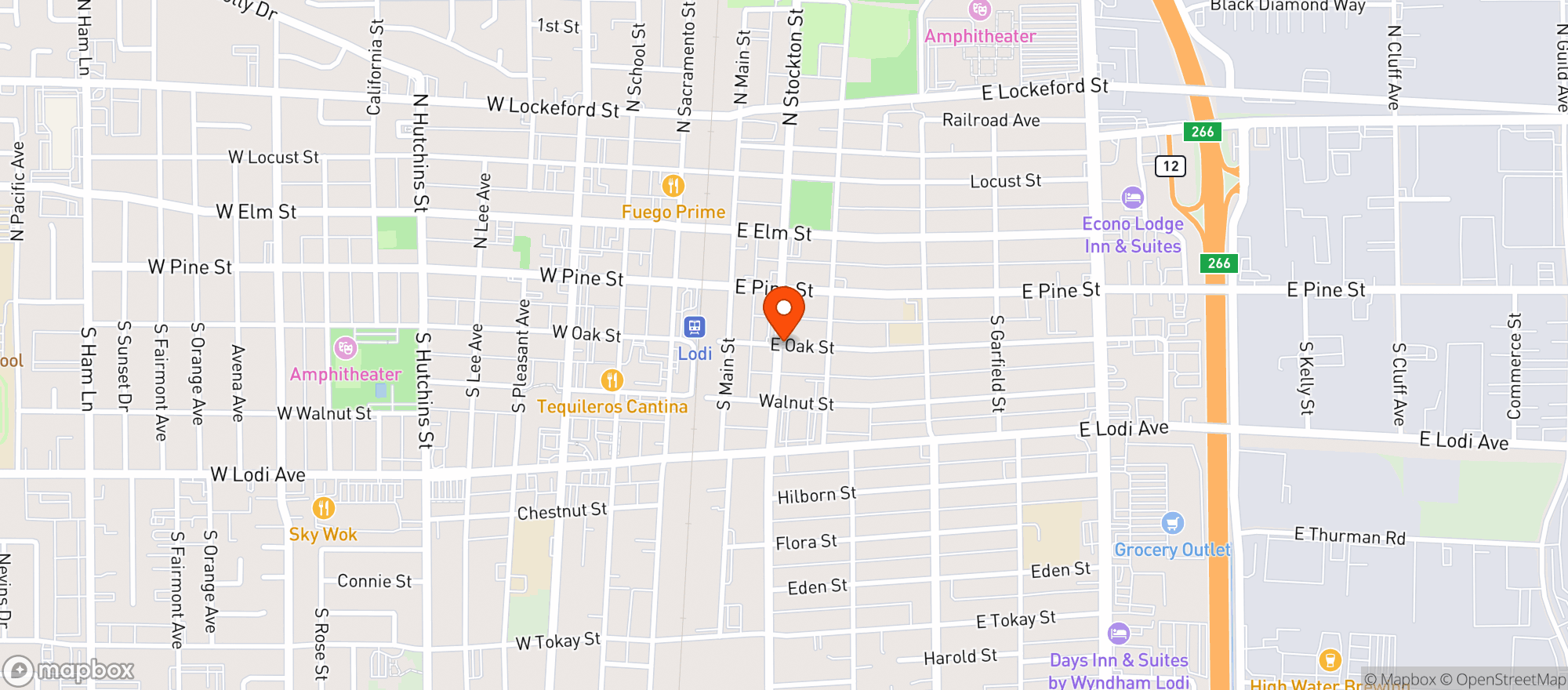 Map showing Arteagas Food Center