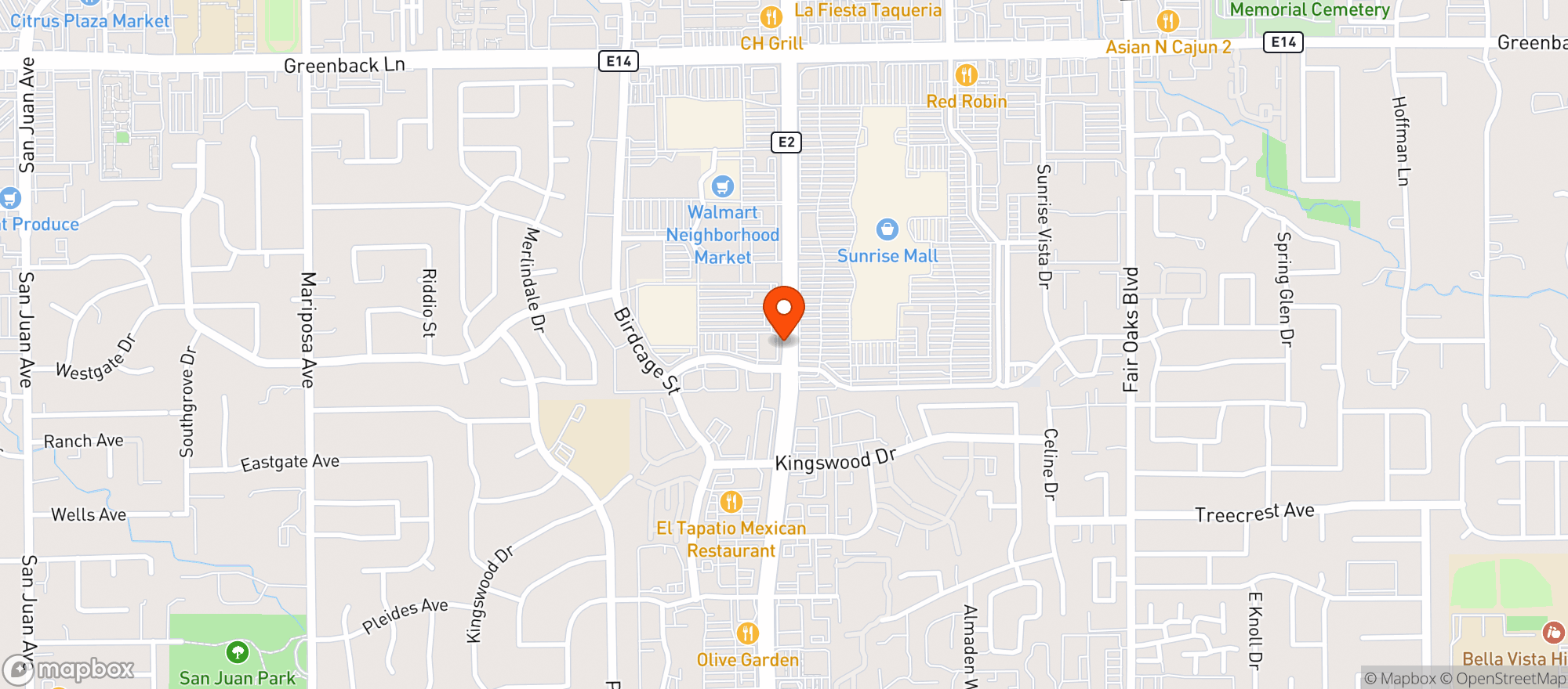 Map showing Target Store