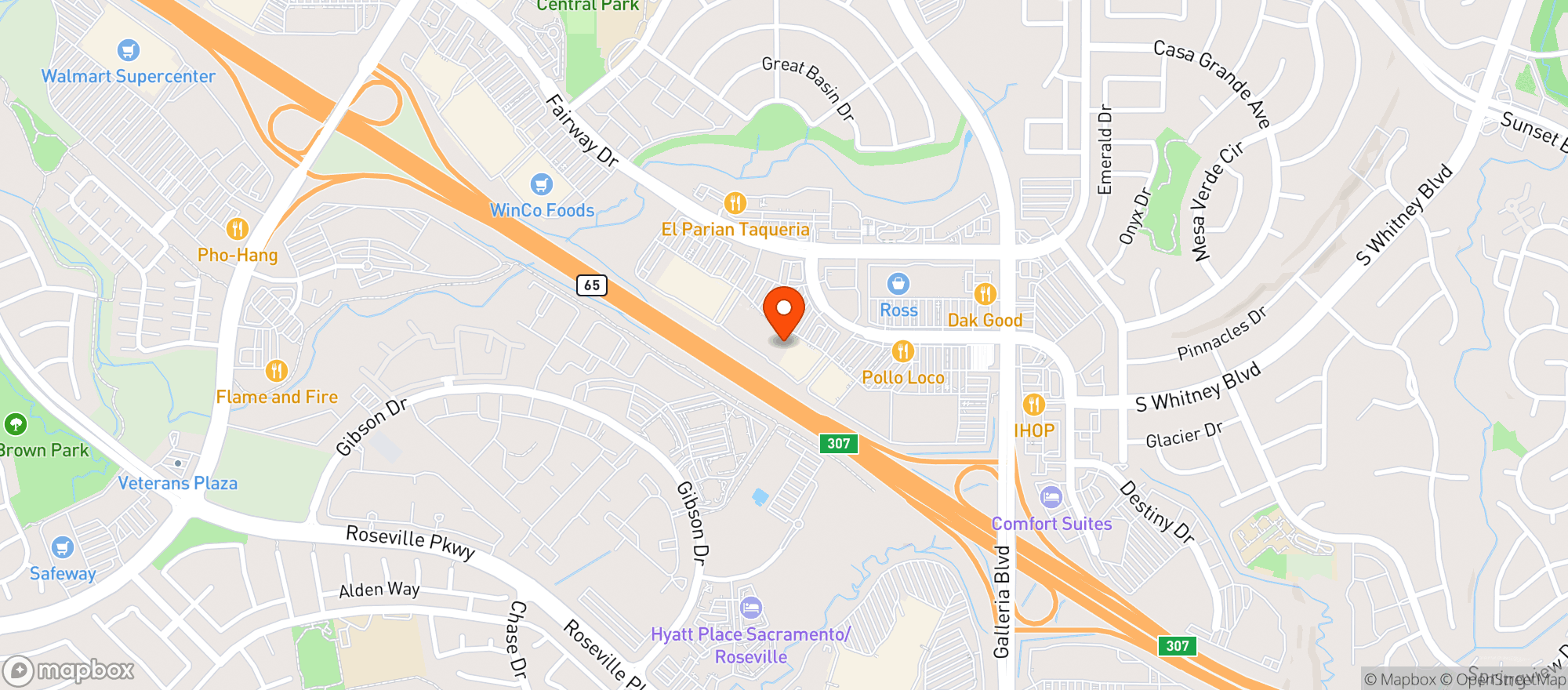 Map showing Total Wine - Roseville
