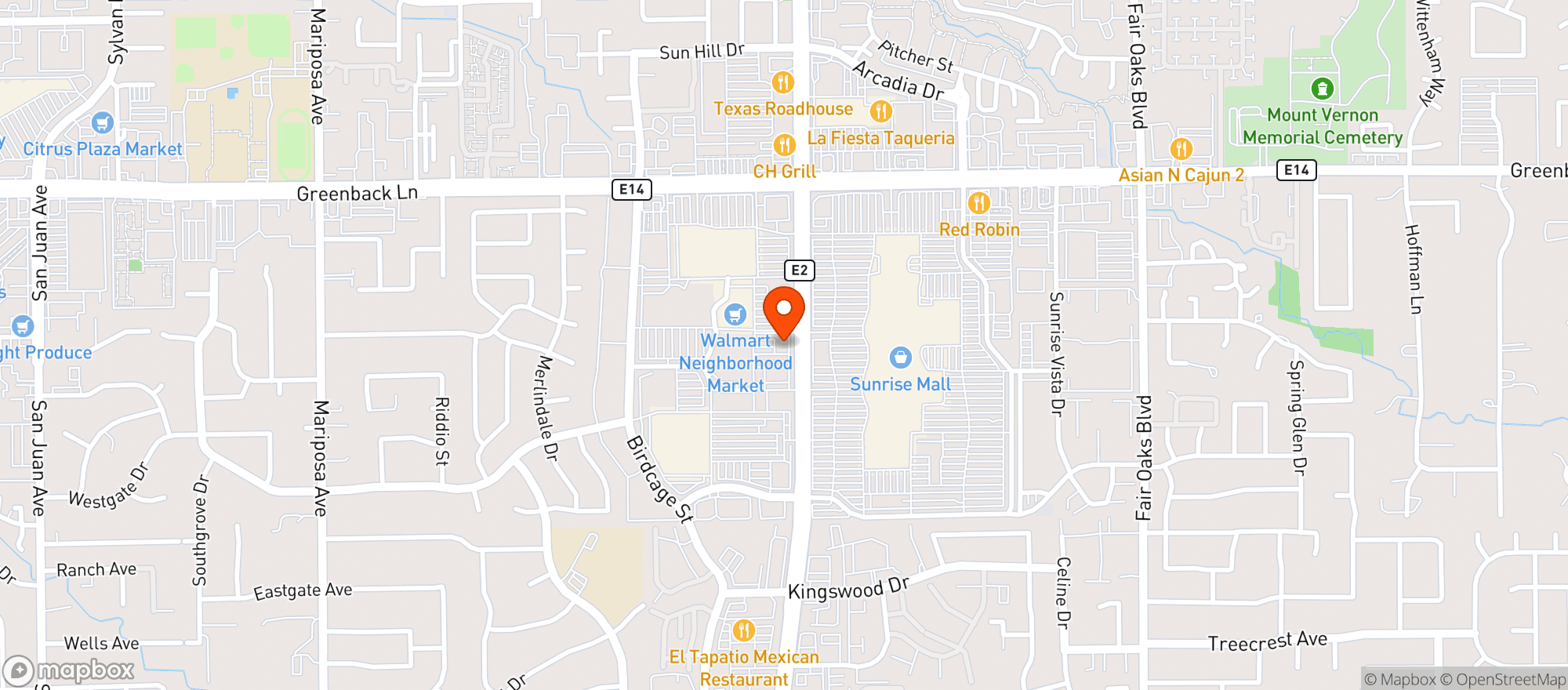 Map showing Vitamin Shoppe - Citrus Heights