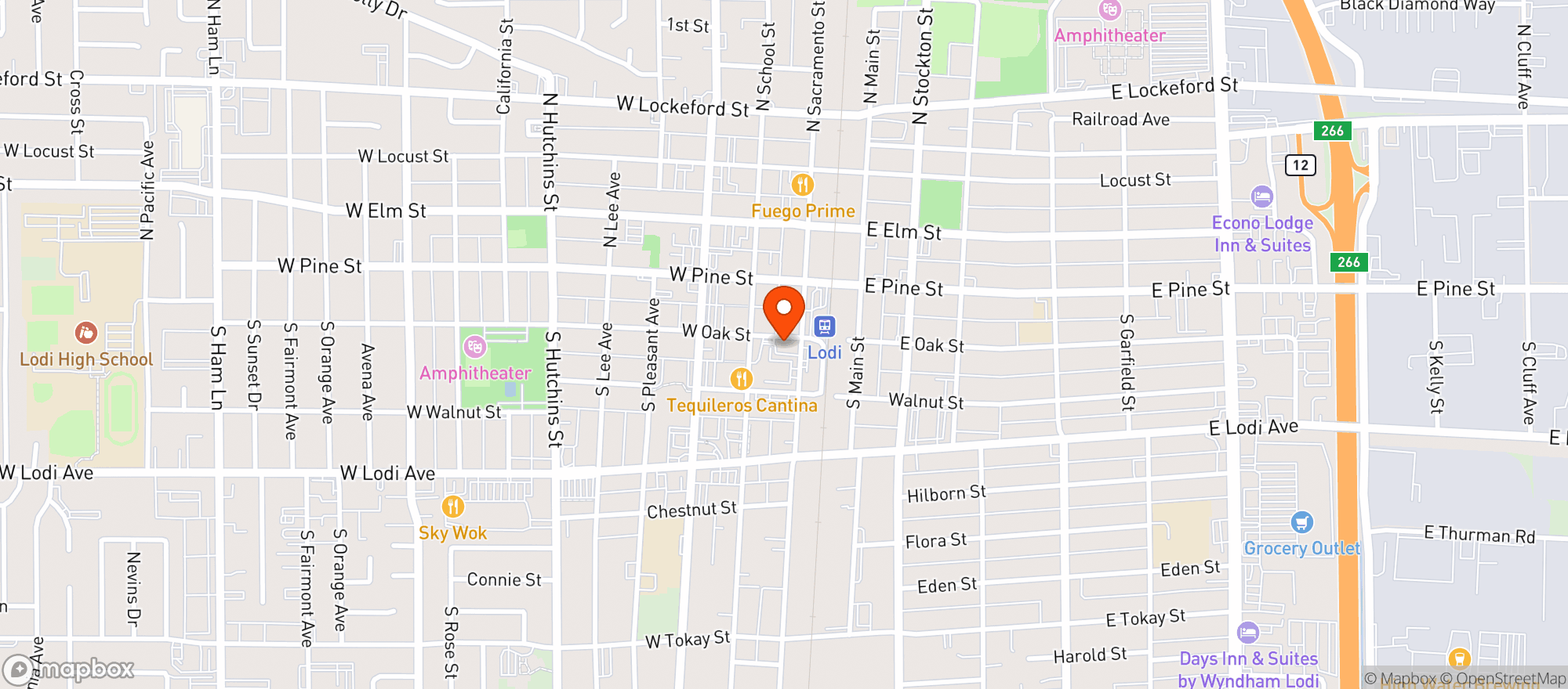 Map showing West Oak Nosh