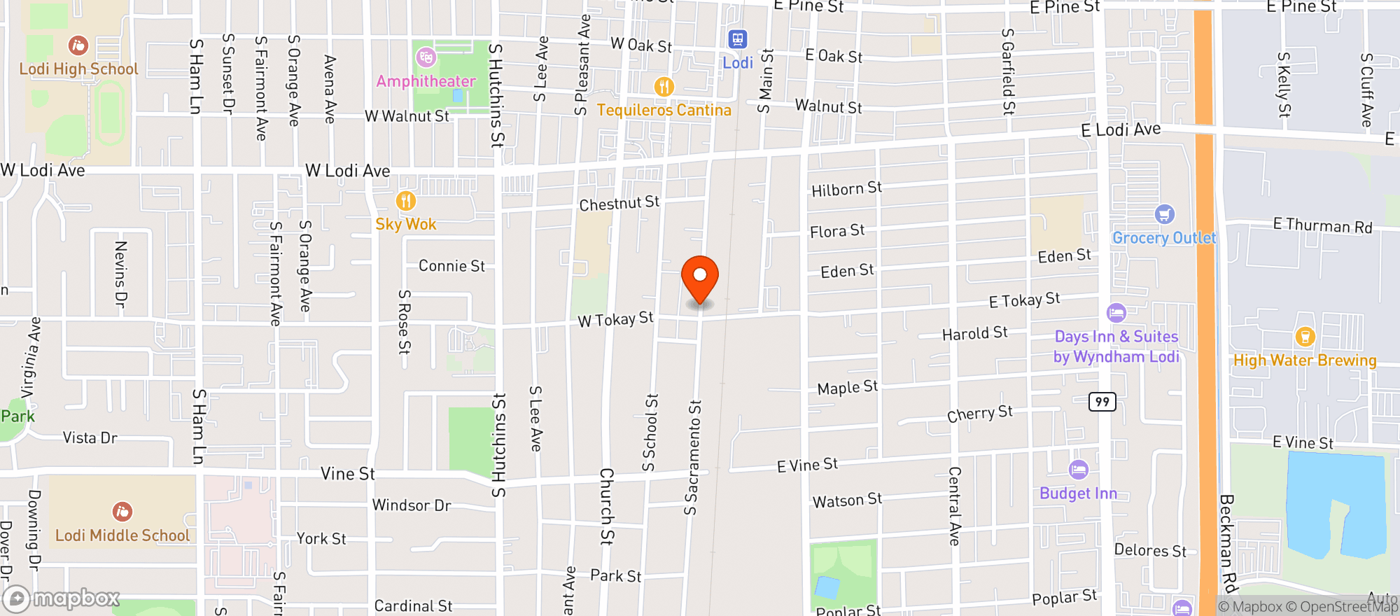 Map showing Tokay Food & Liquor