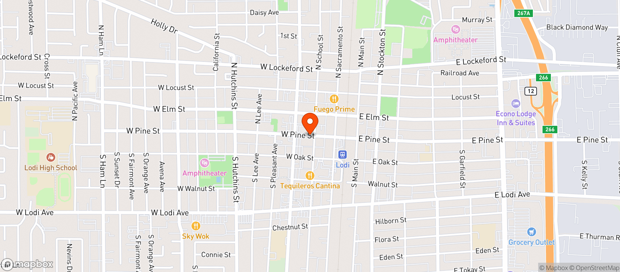 Map showing El Pazcifico Mexican Grill