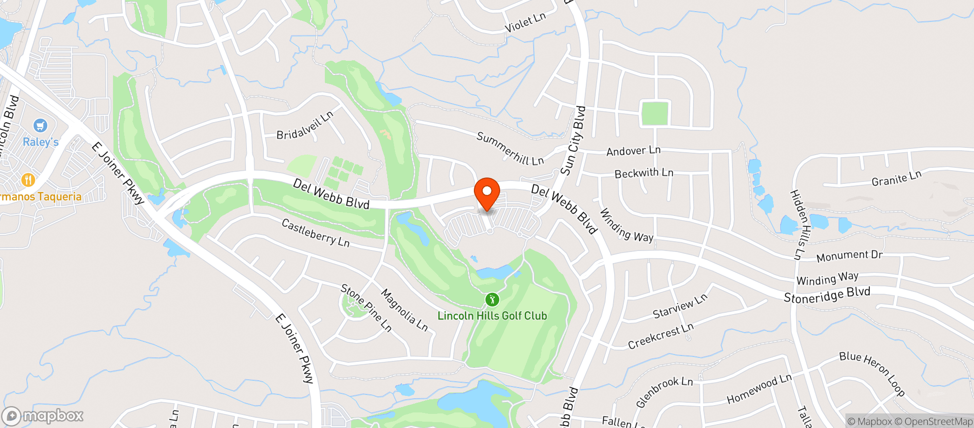 Map showing Del Web Sun City