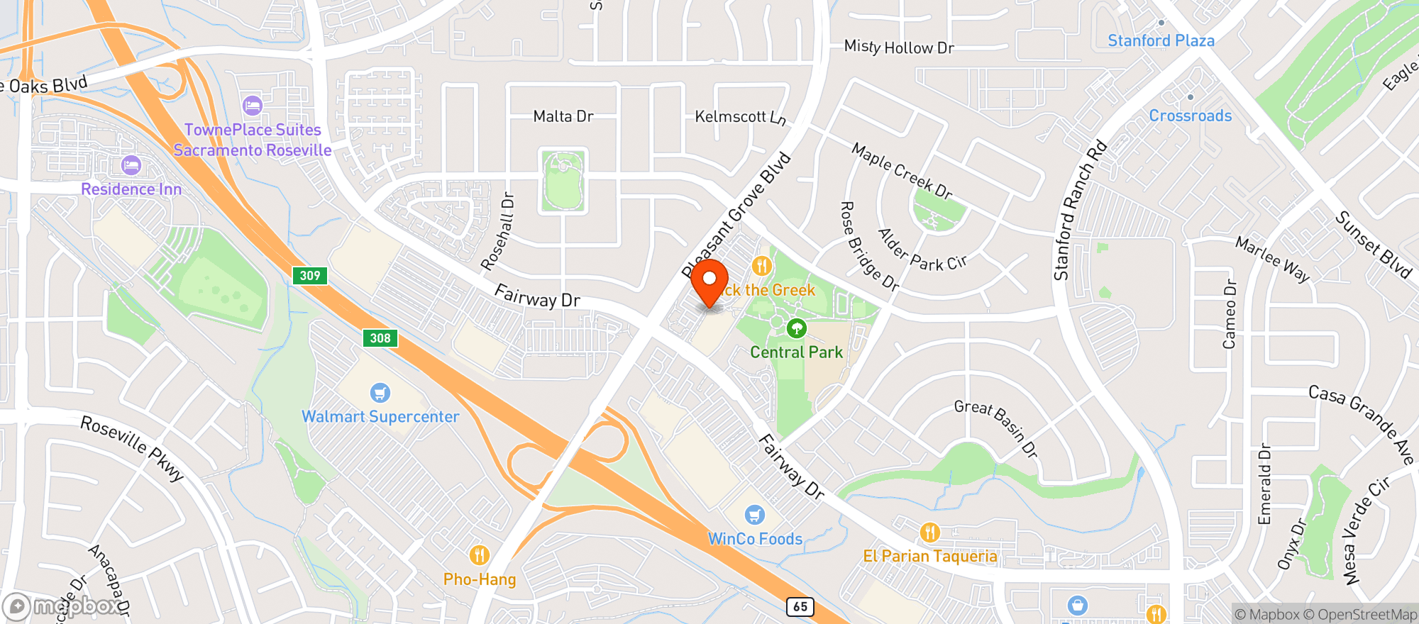 Map showing NUGGET MARKET