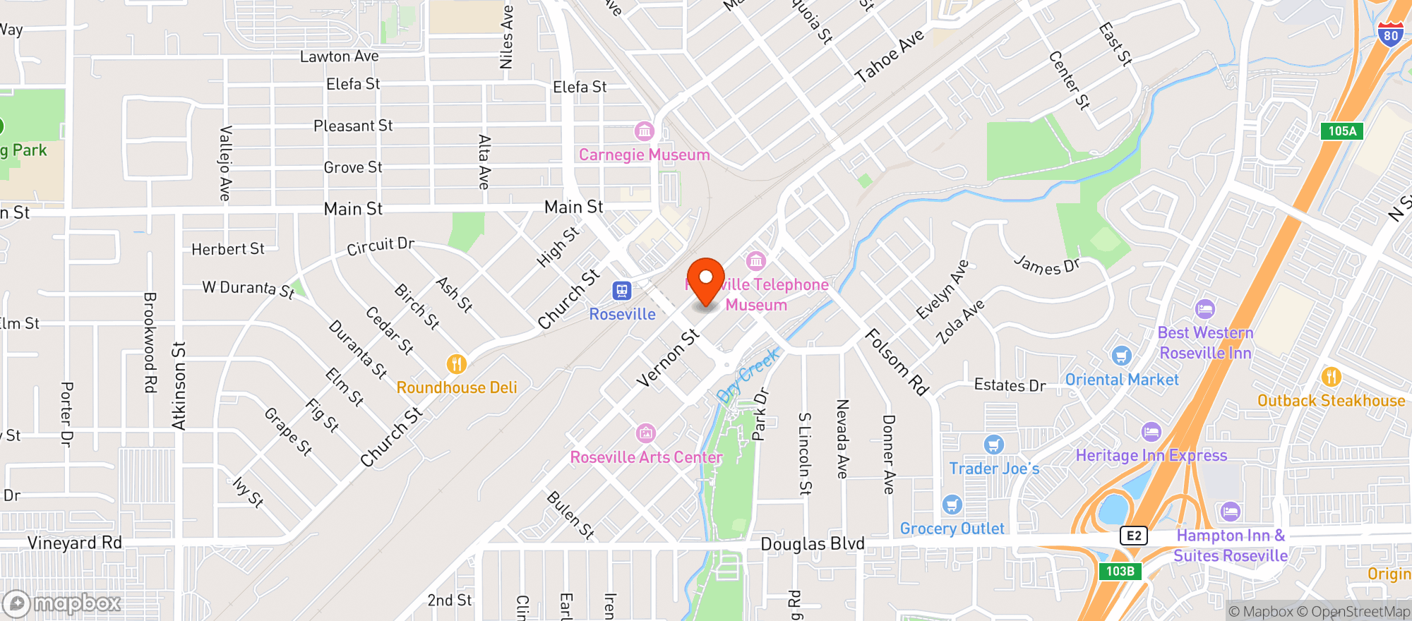 Map showing Root Of Happiness Roseville