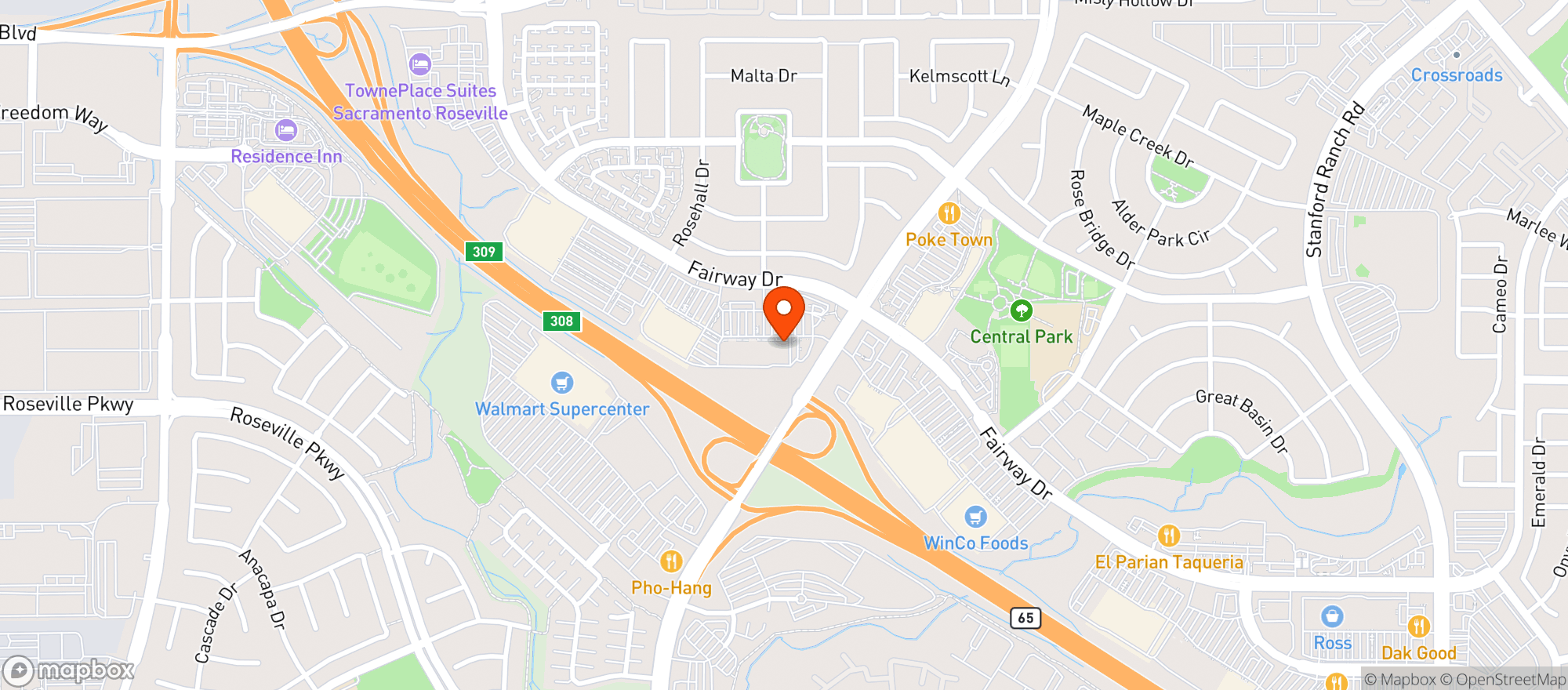 Map showing BevMo
