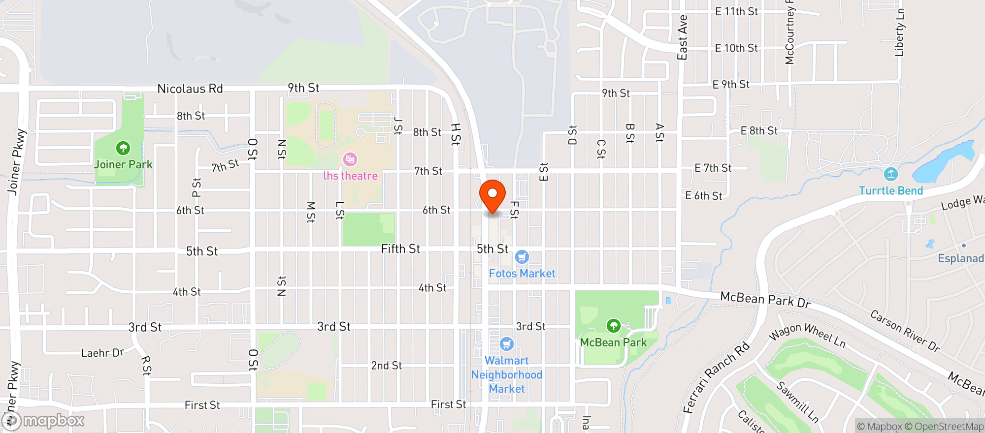 Map showing Old Town Pizza