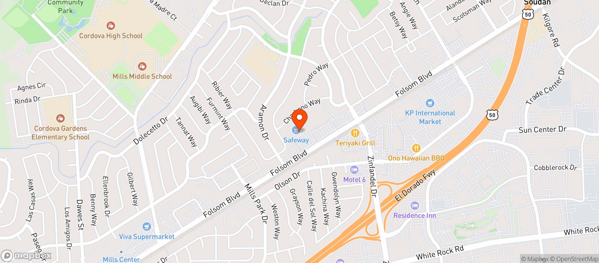 Map showing Safeway Store
