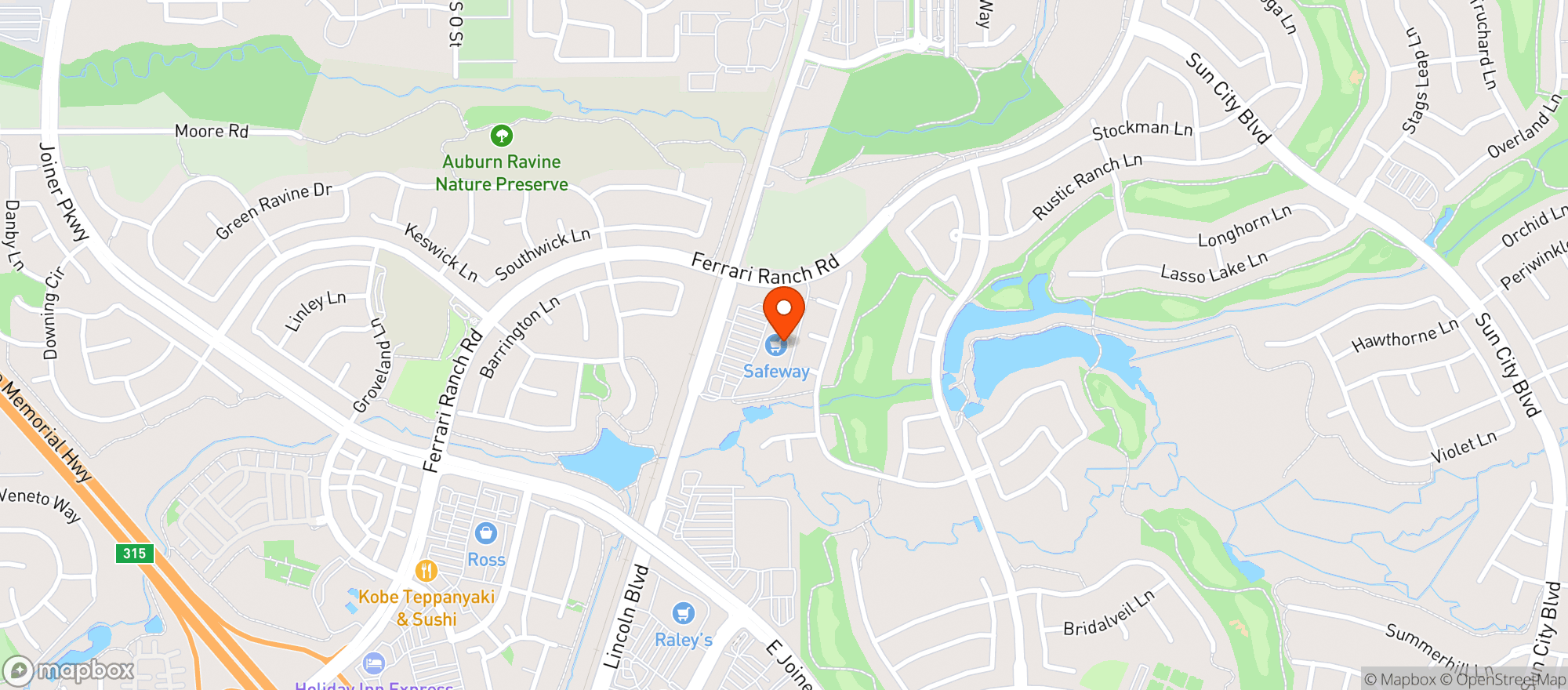 Map showing Safeway