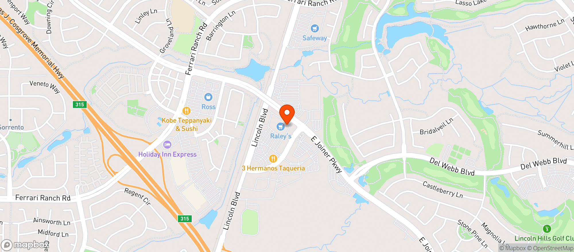 Map showing Raleys (Lincoln) - 002500230