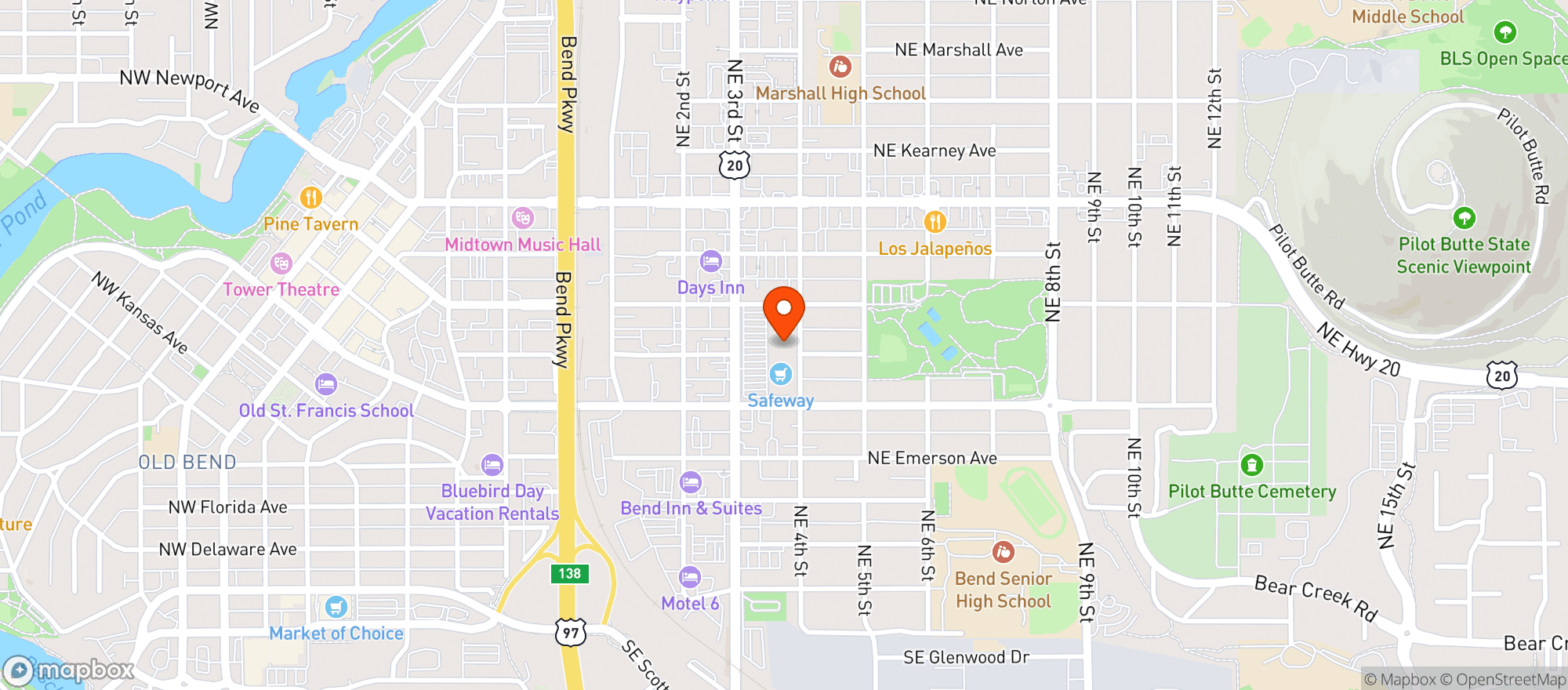 Map showing 3rd Street Beverage