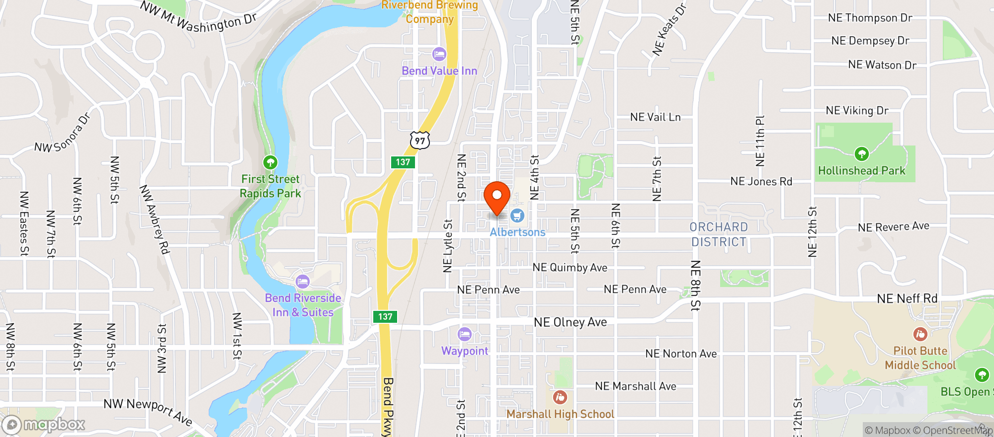 Map showing Albertsons 2599