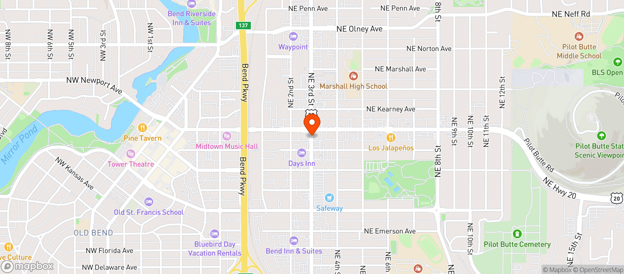Map showing Jenny's Dispensary