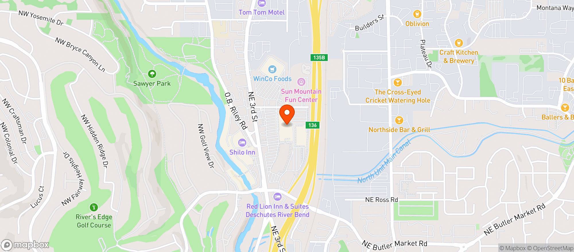 Map showing Natural Grocers by Vitamin Cottage - Natural Grocers by VC_Bend (BN) - 00530074