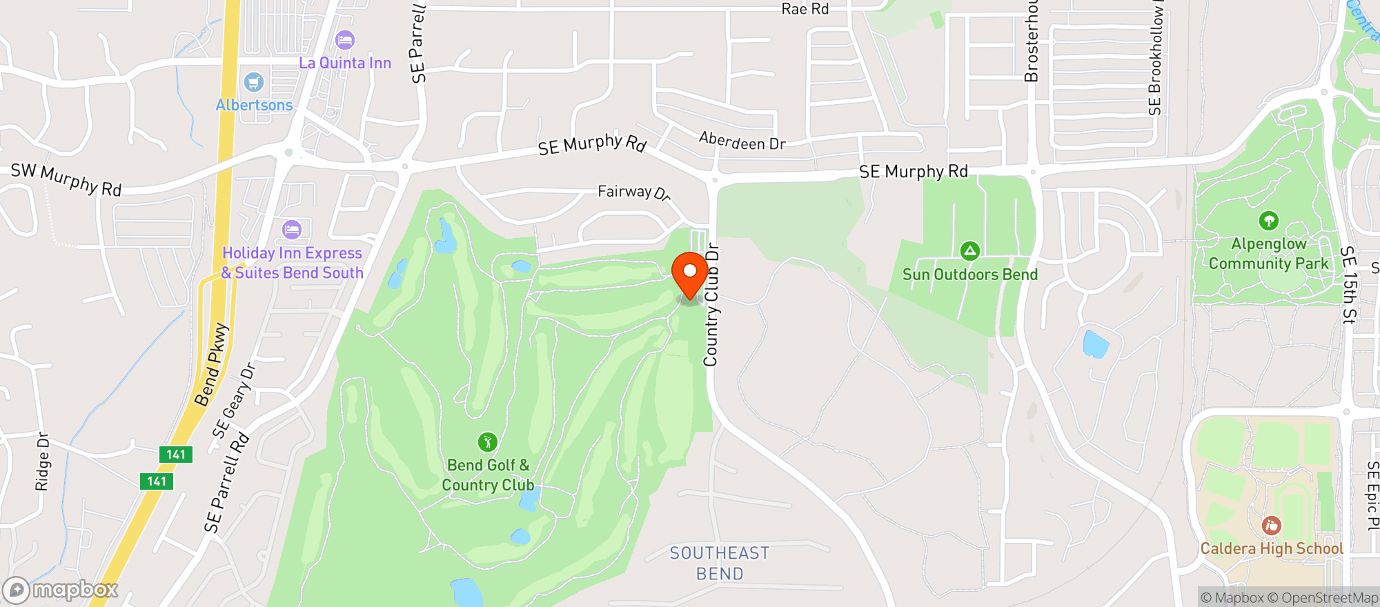 Map showing Bend Golf & Country Club
