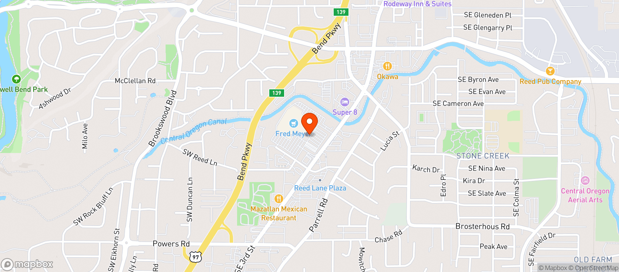 Map showing Fred Meyer
