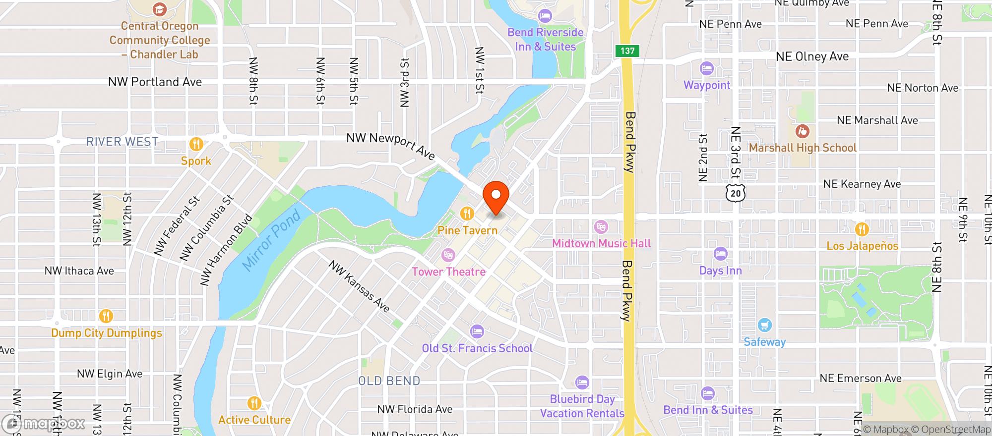 Map showing Sidelines Sports Bar & Grill