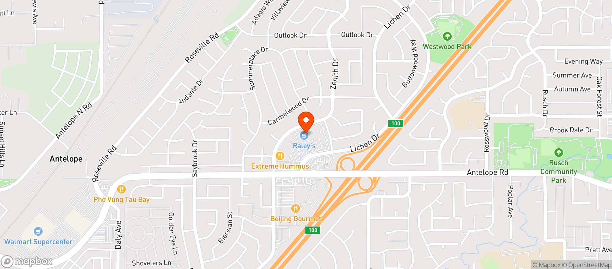 Map showing Raleys (Citrus Heights) - 002500239
