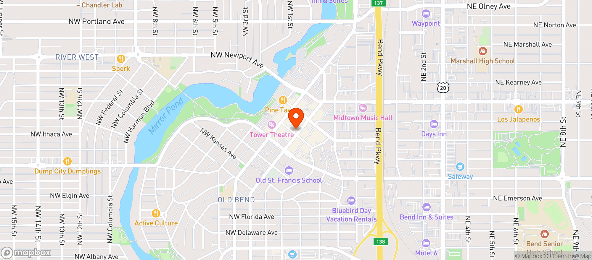 Map showing Amaterra Kitchen + Social Club