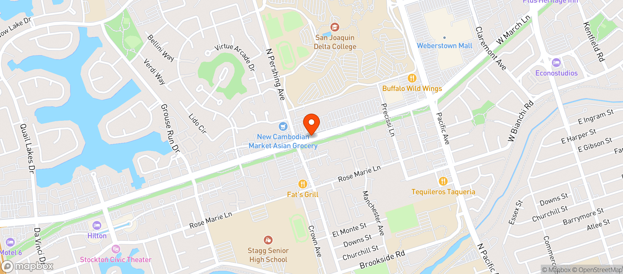 Map showing Empresso Coffeehouse March Lane