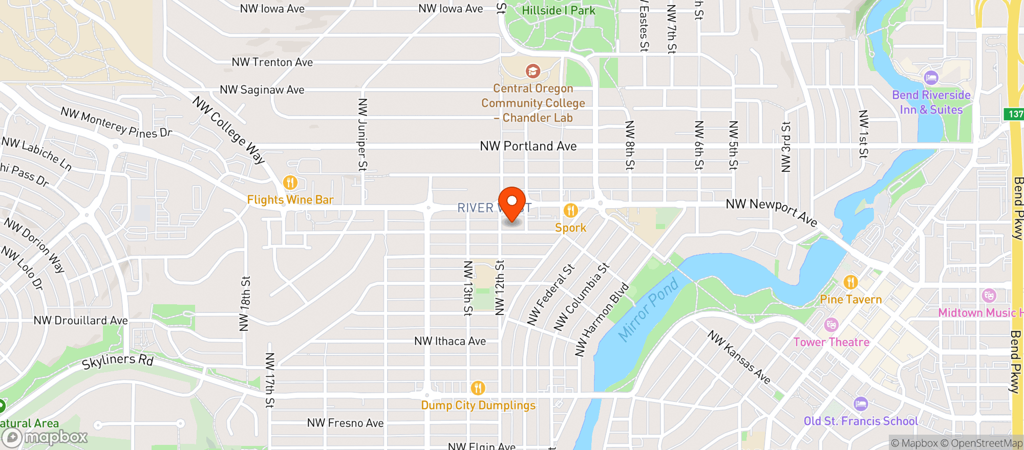 Map showing Newport Avenue Market