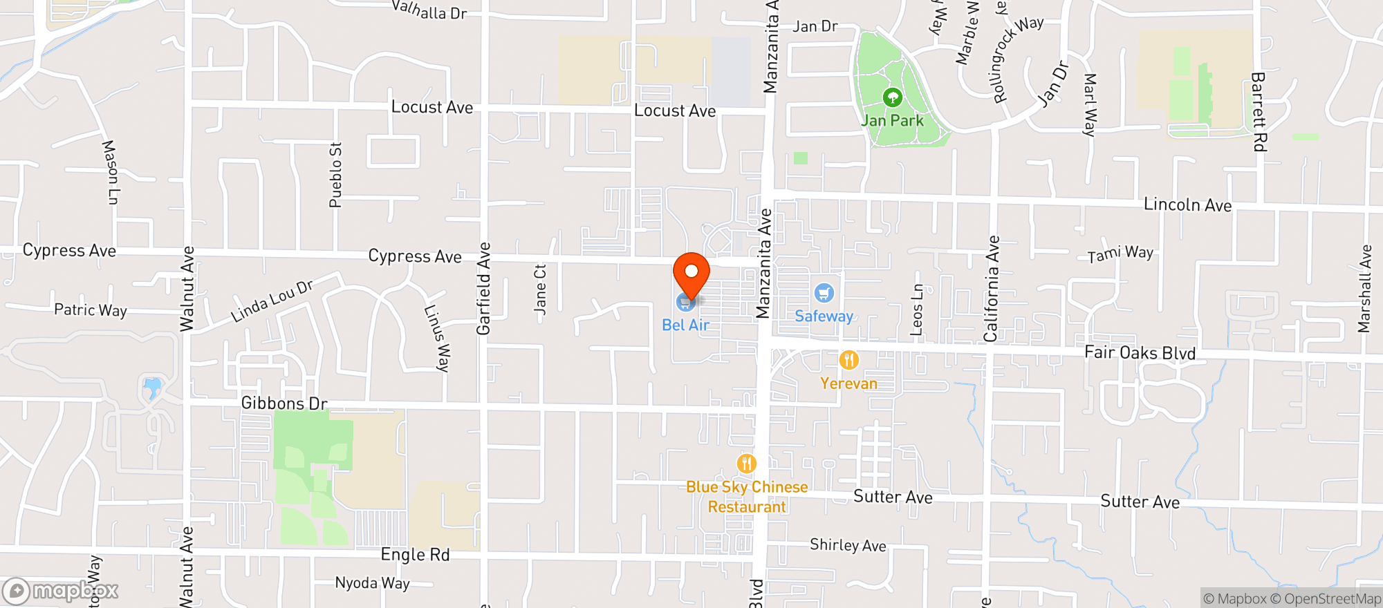 Map showing Raleys - Bel Air (Carmichael) - 002500511