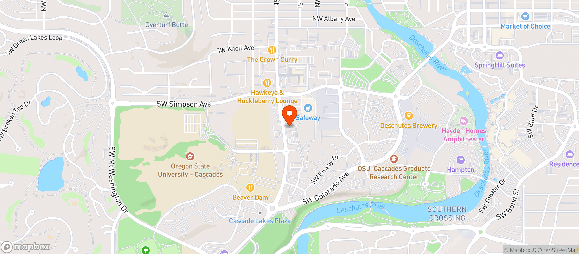 Map showing Pacific Pizza & Brew