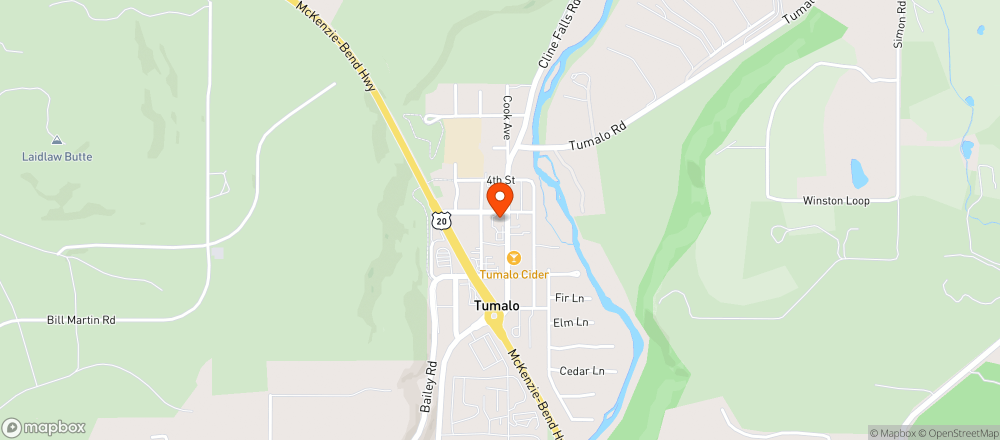 Map showing Tumalo Store