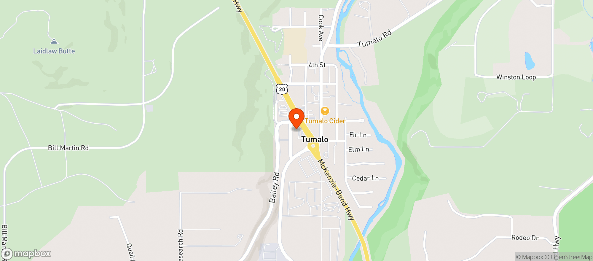 Map showing The Flower Room - Tumalo