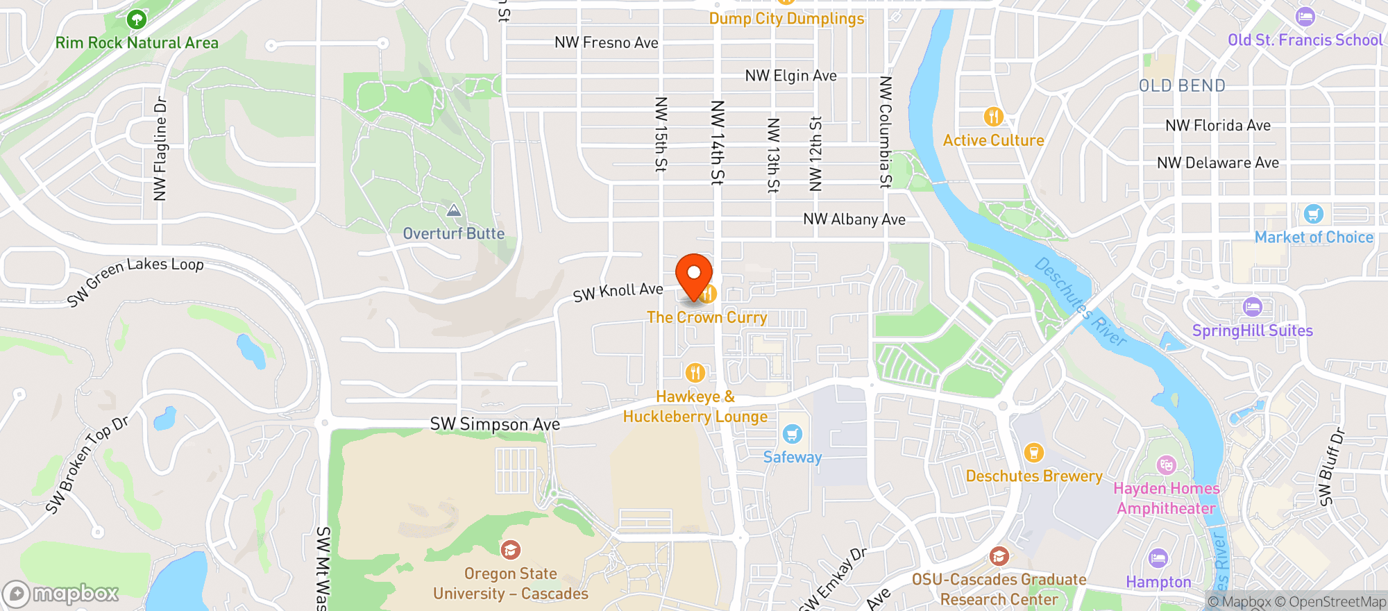 Map showing El Sancho Super Secret Side Street