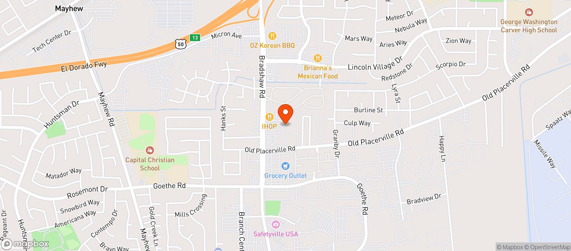Map showing Food 4 Less