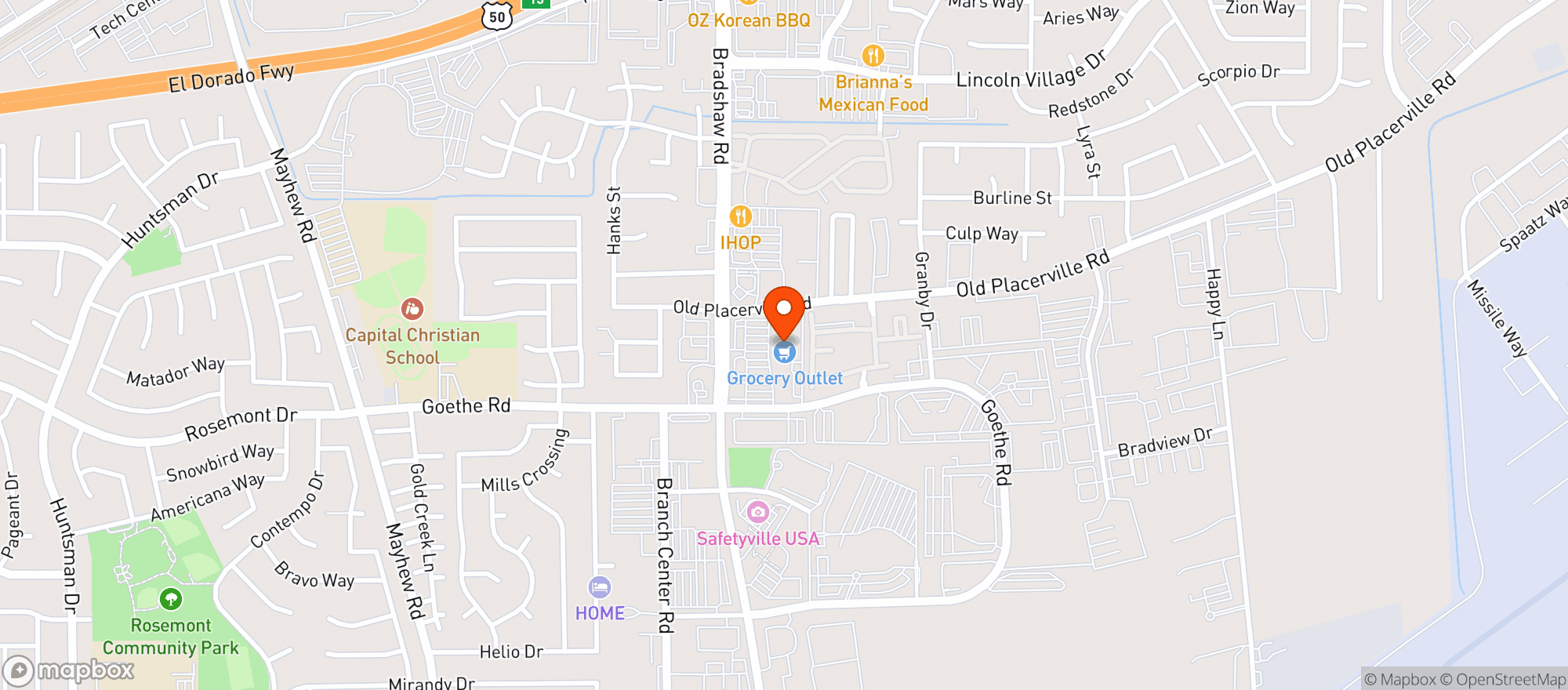 Map showing Grocery Outlet #366