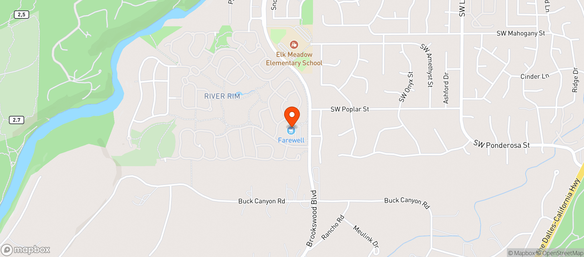 Map showing Farewell Market