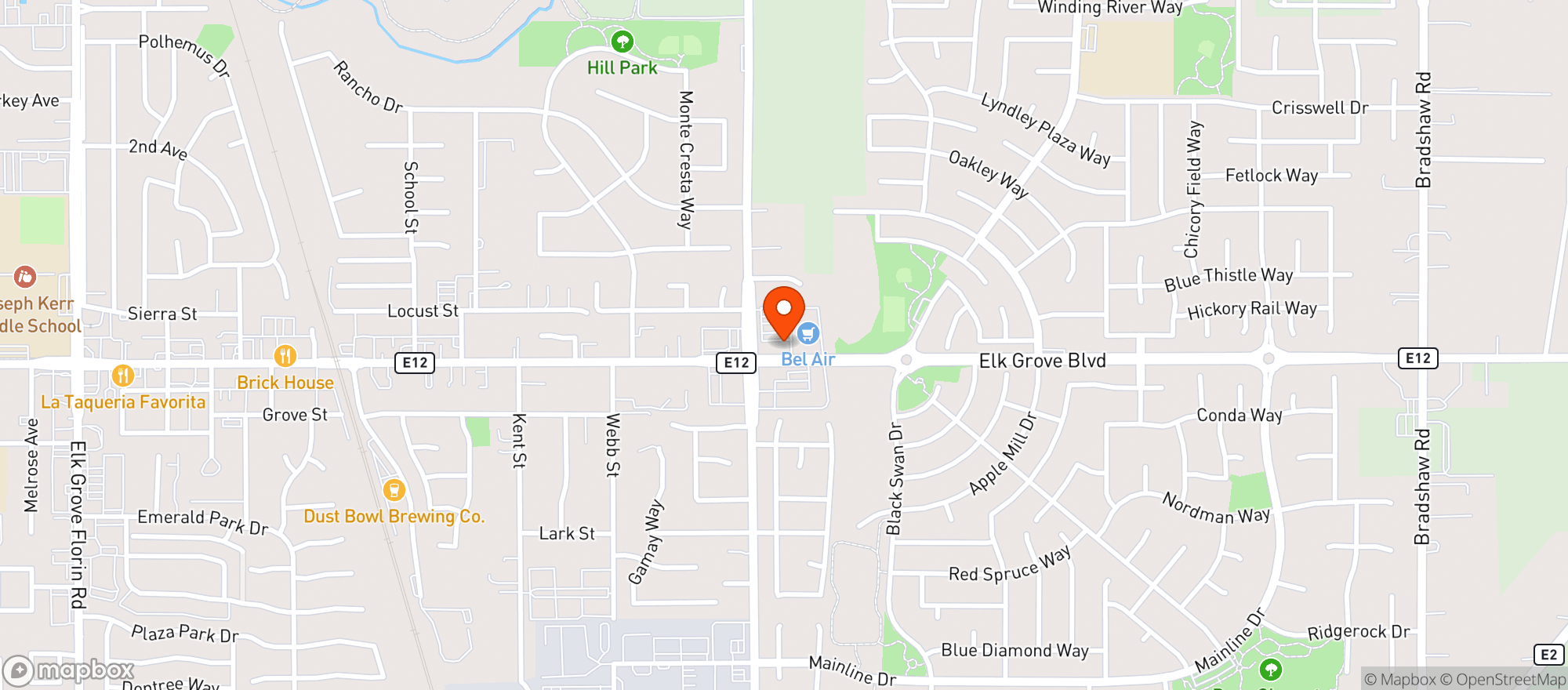 Map showing El Jardin Fine Mexican Rest