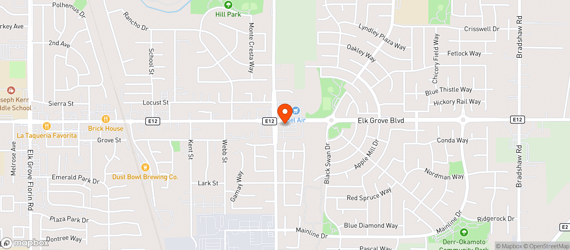 Map showing Taqueria La Valentina