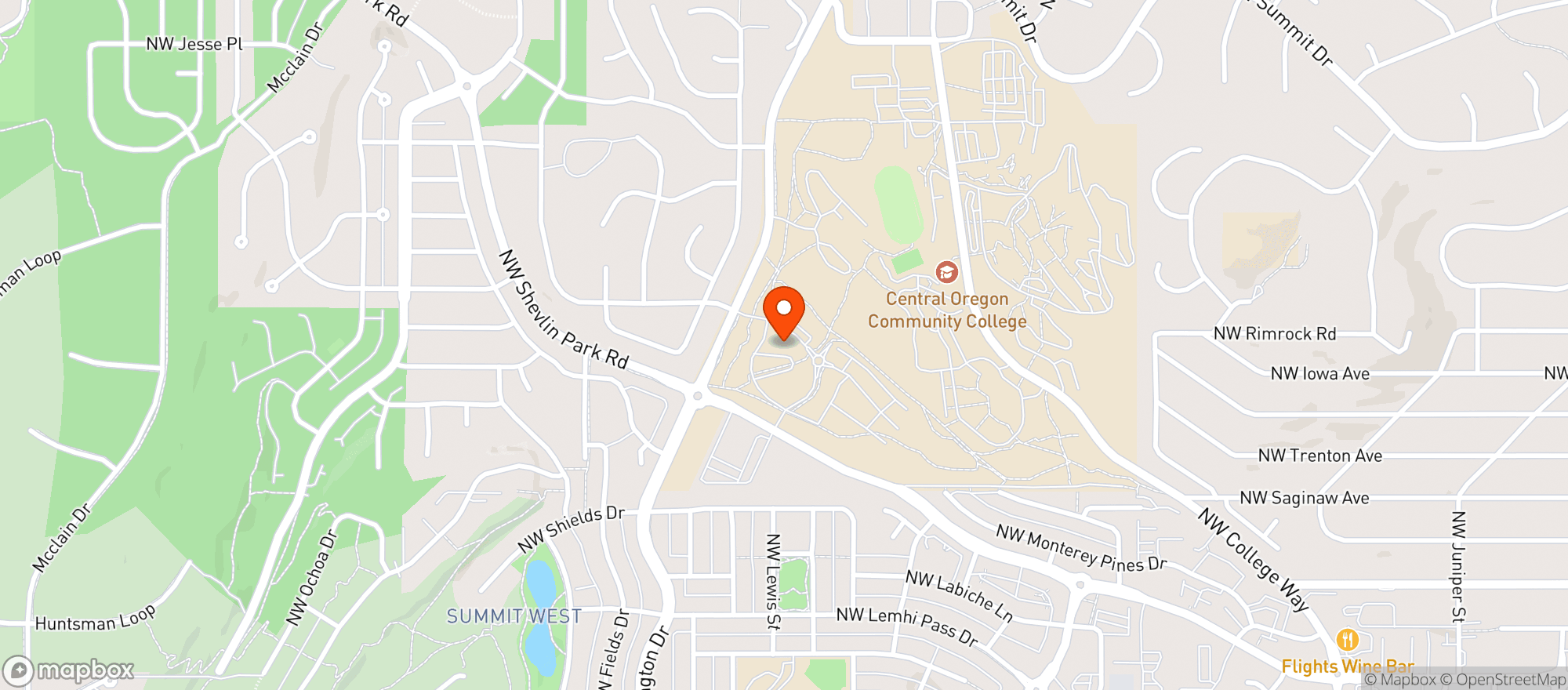 Map showing Cascade Culinary Institute