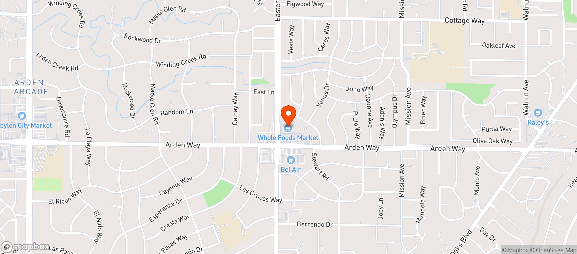 Map showing Whole Foods Market - Sacramento