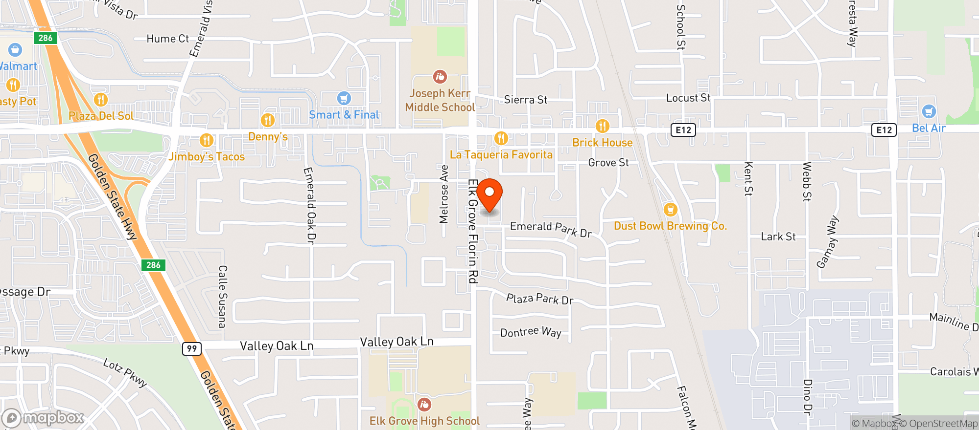 Map showing Old Town Pizza