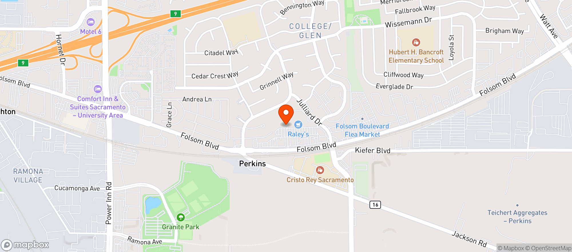Map showing Raleys
