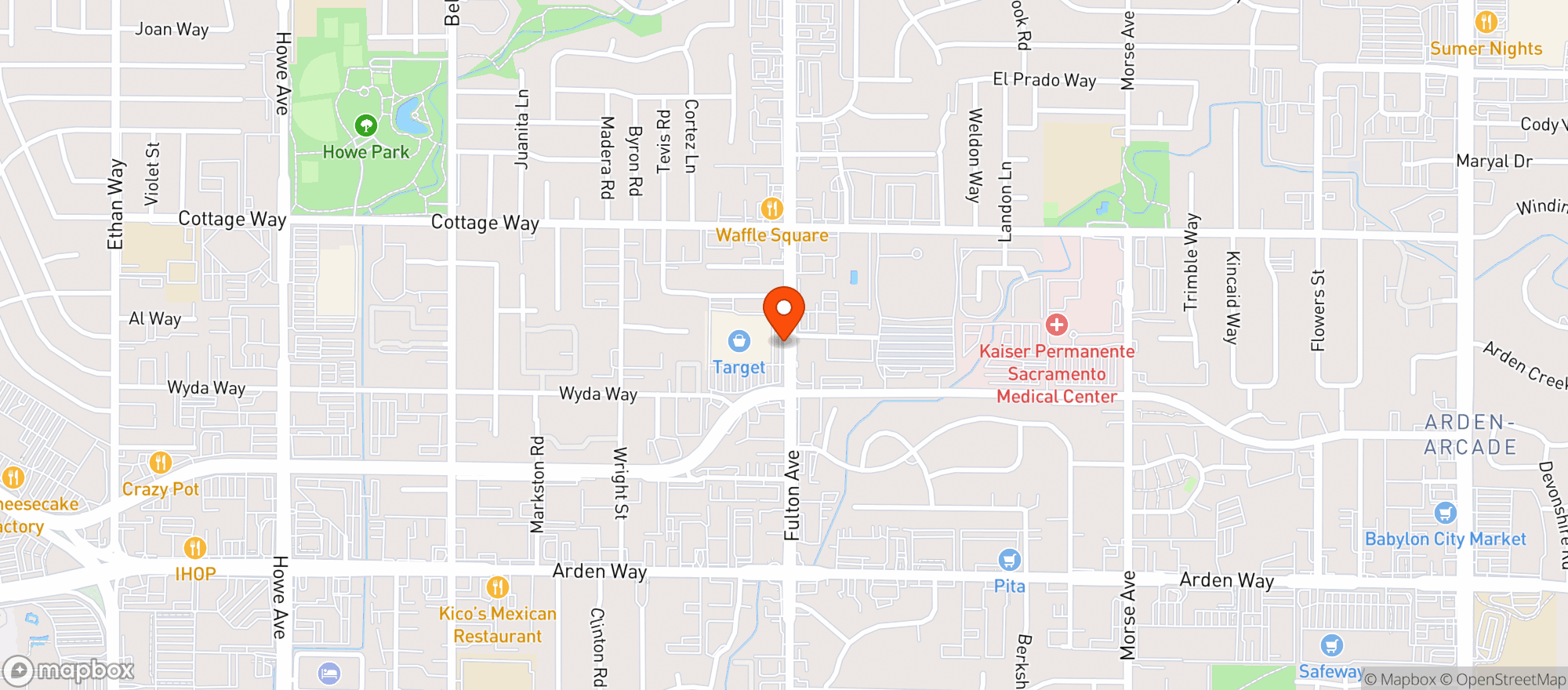 Map showing Target Store