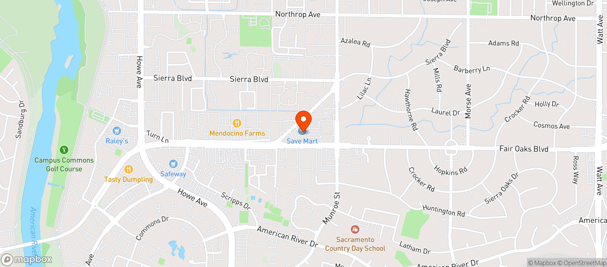 Map showing Save Mart Supermarket #625