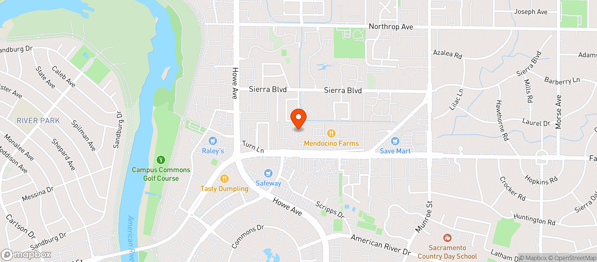 Map showing Williams Sonoma