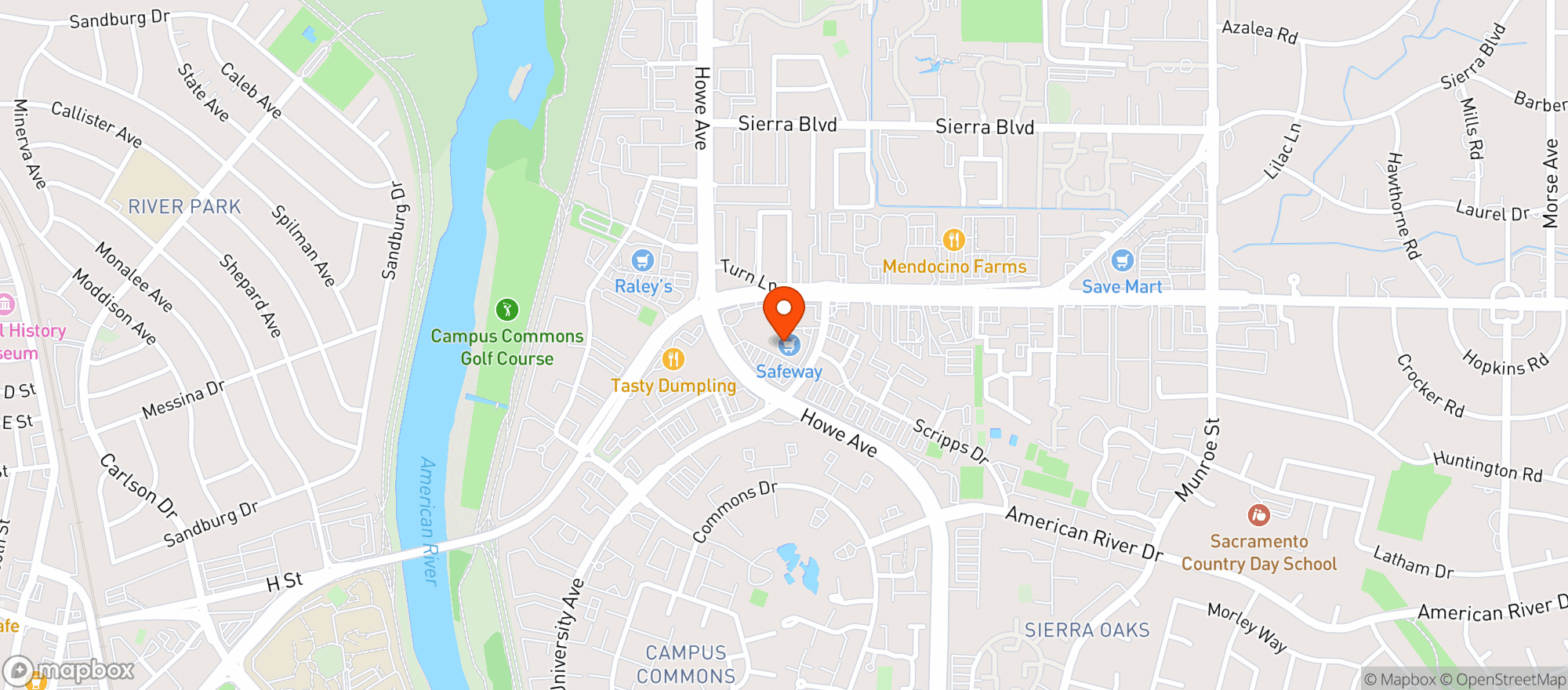 Map showing Safeway #190