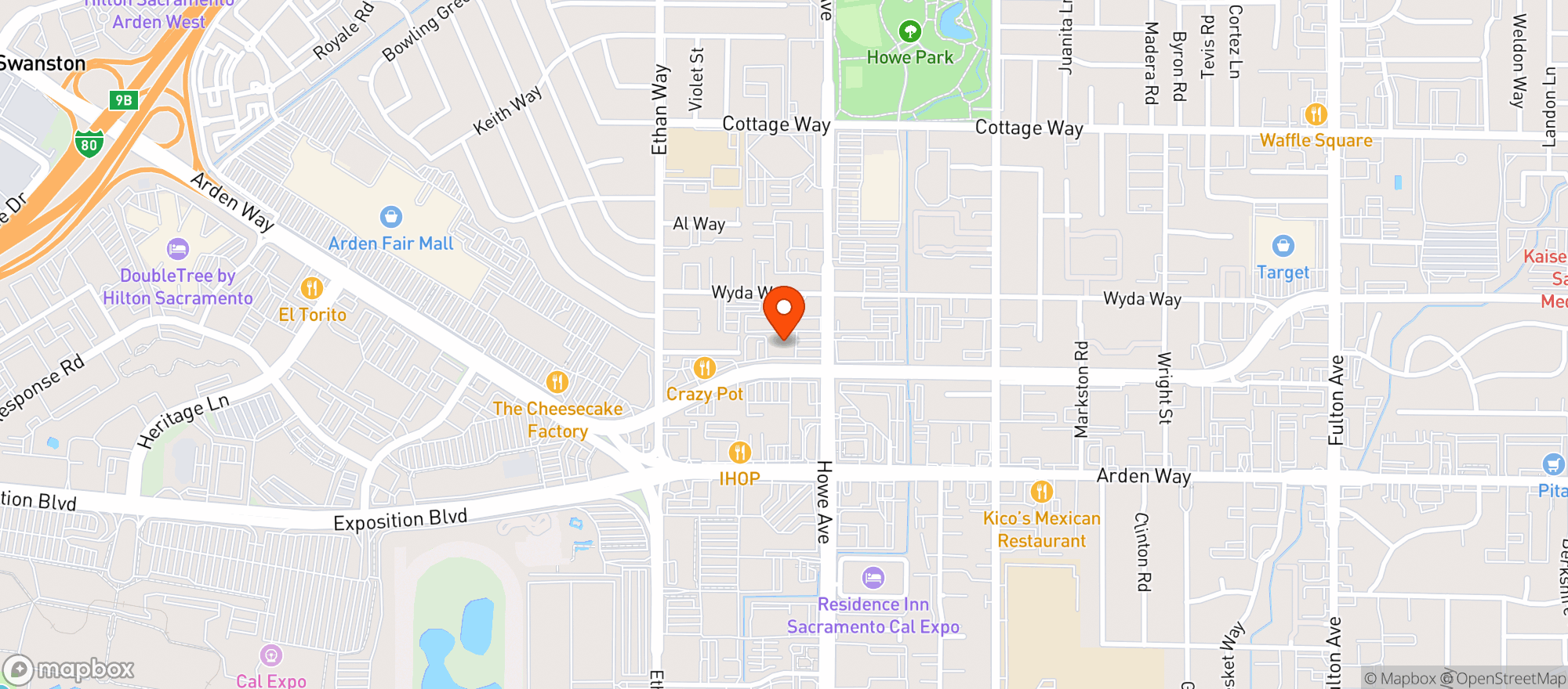 Map showing World Market Sacramento