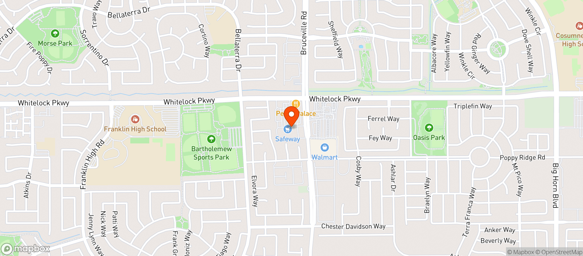 Map showing Safeway