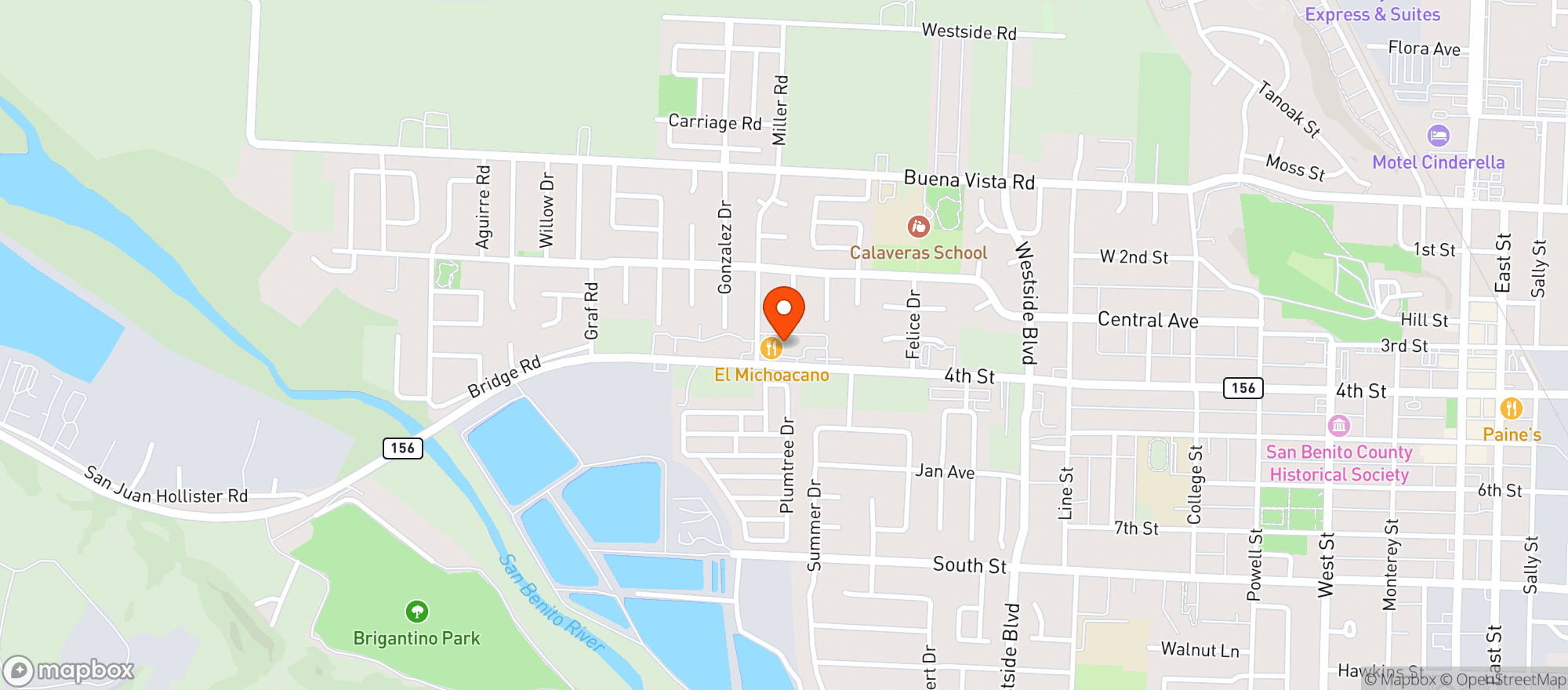 Map showing Hollister Super