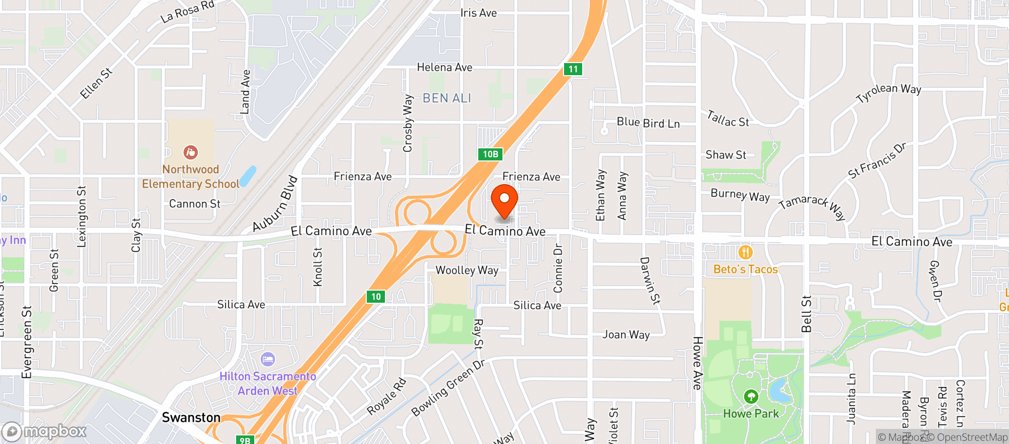 Map showing 1841 El Camino (horizon)