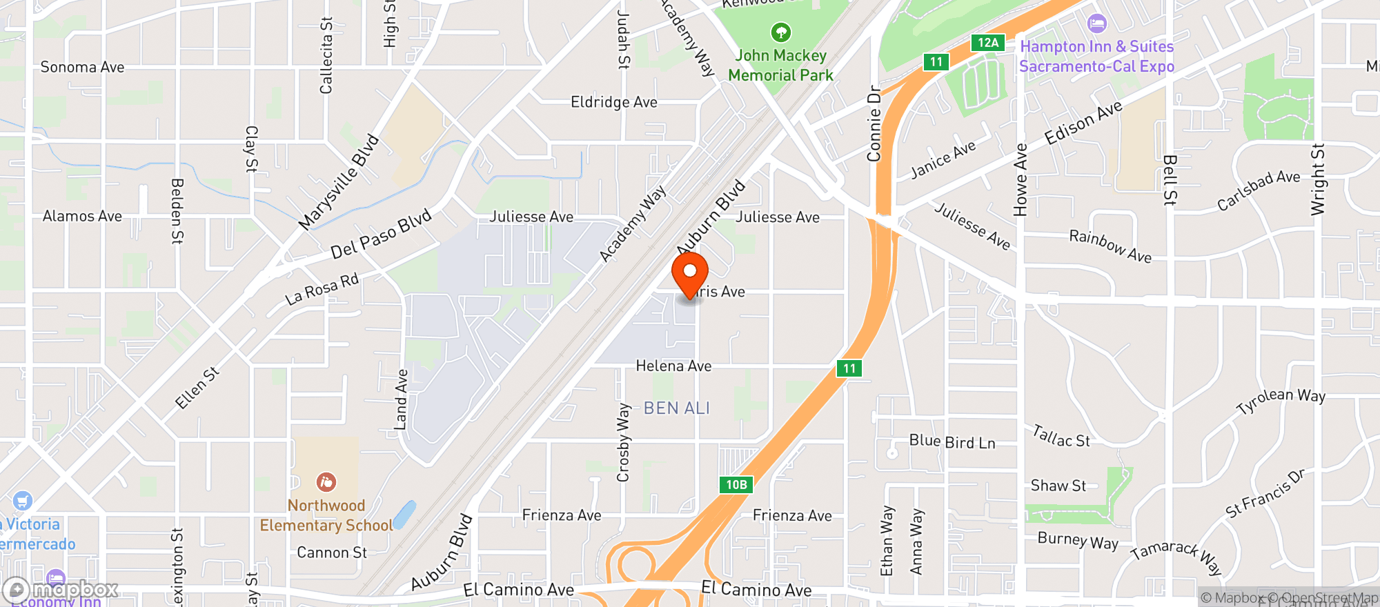 Map showing Cali Treez
