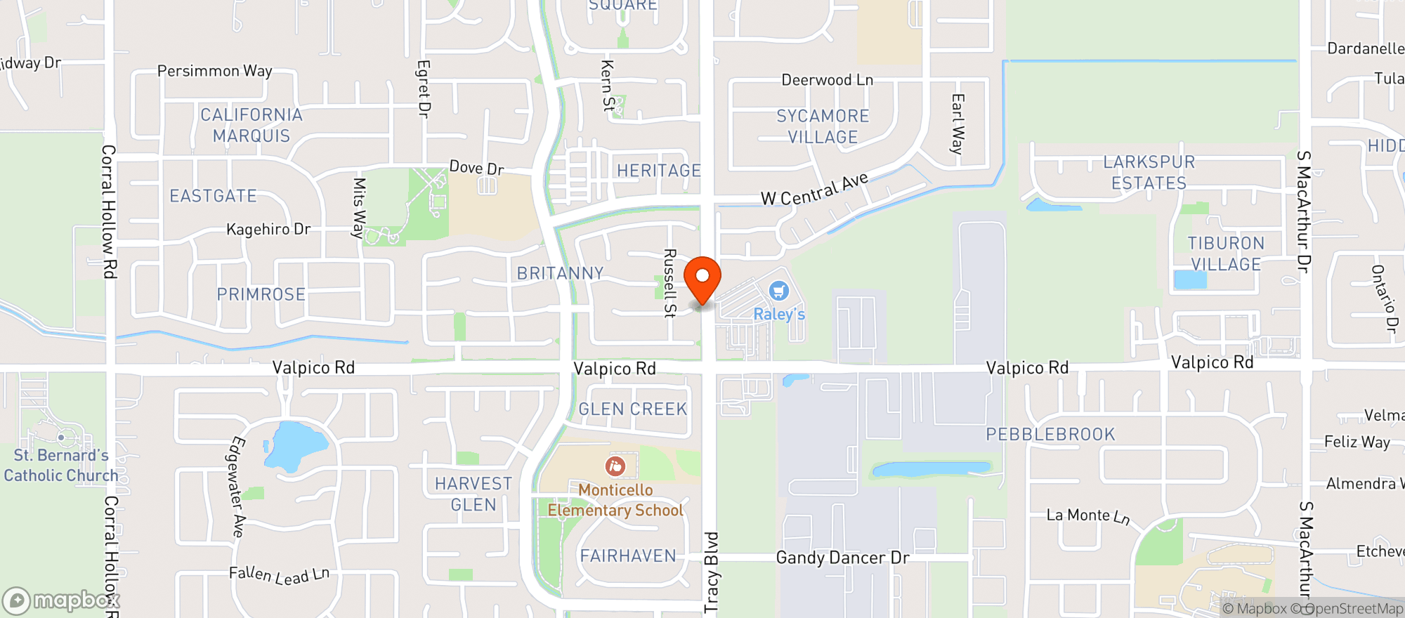 Map showing Raleys